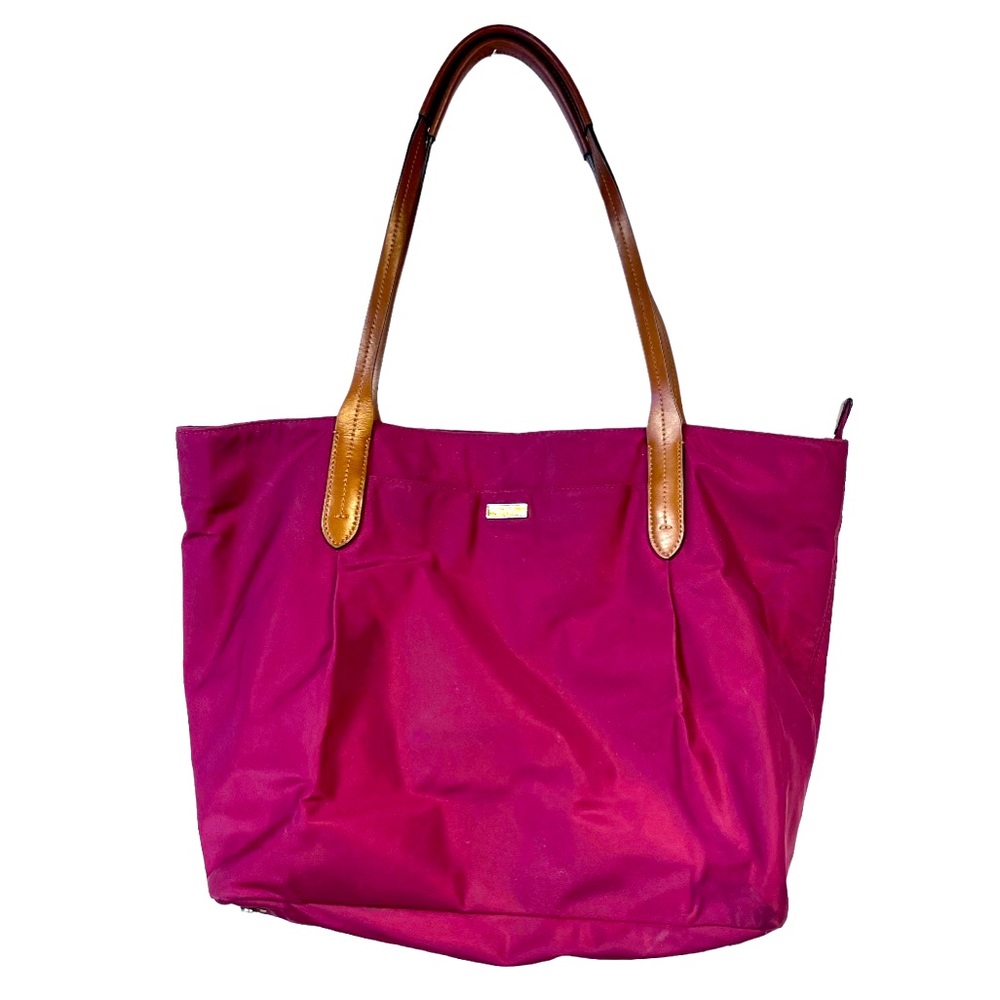 Tumi Nylon Tote Bag with Leather‎ Straps in Plum Burgundy Color